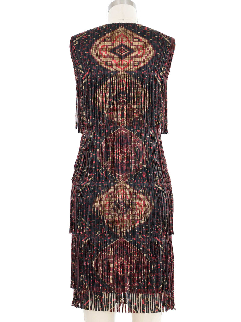 Issey Miyake Pleats Please Fringe Print Mini Dress Dress arcadeshops.com