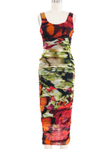 Jean Paul Gaultier Butterfly Print Mesh Dress Dress arcadeshops.com