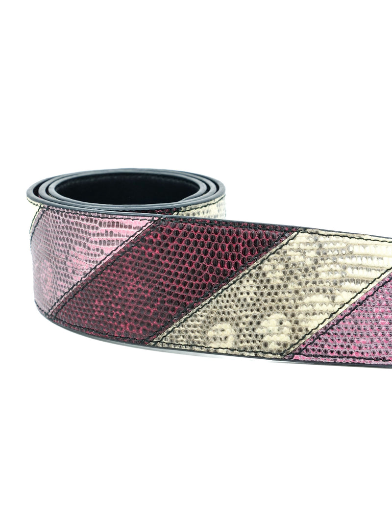 Prada Multicolor Fur and Patchwork Belt Accessory arcadeshops.com