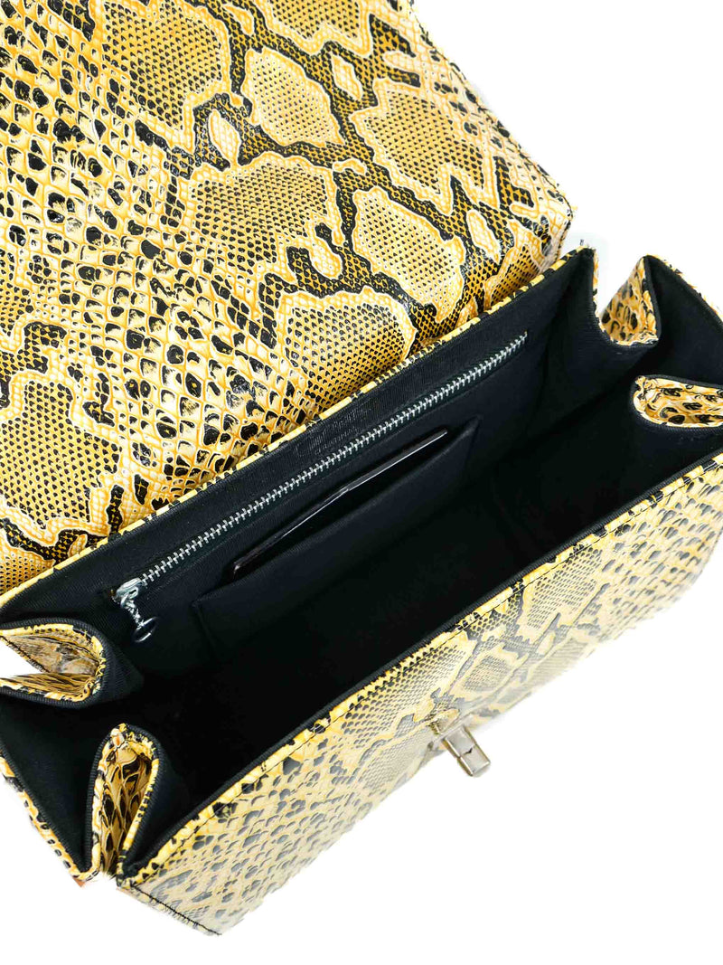 1960s Yellow Embossed Snake Box Bag Accessory arcadeshops.com