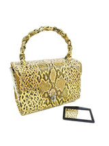 1960s Yellow Embossed Snake Box Bag Accessory arcadeshops.com