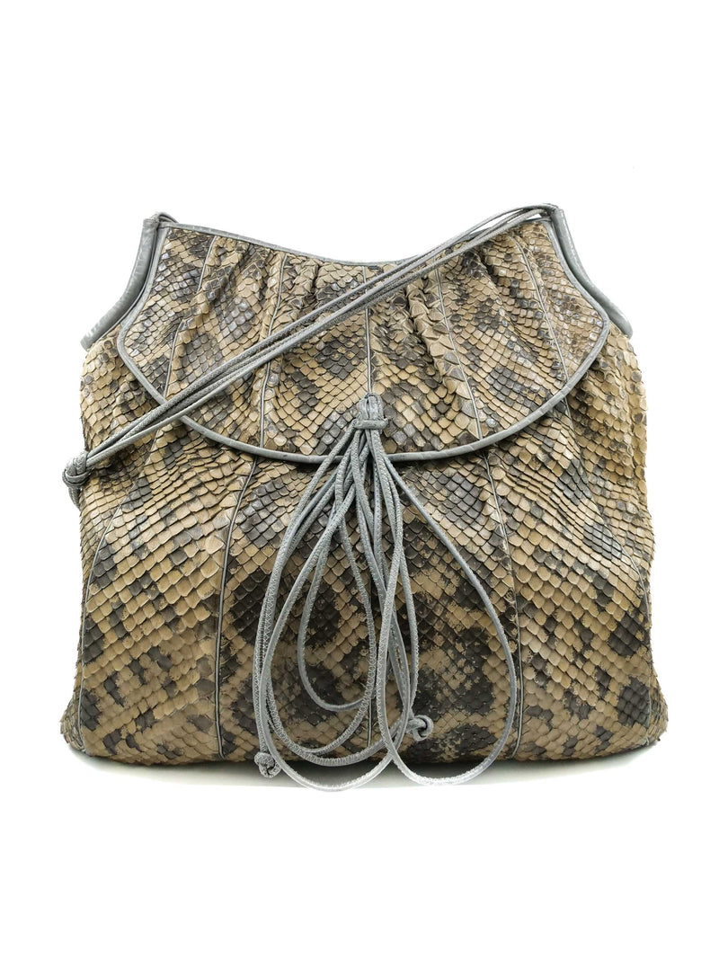 Judith Leiber Taupe Python Shoulder Bag Accessory arcadeshops.com