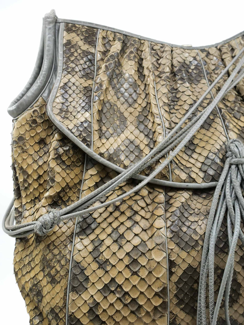 Judith Leiber Taupe Python Shoulder Bag Accessory arcadeshops.com