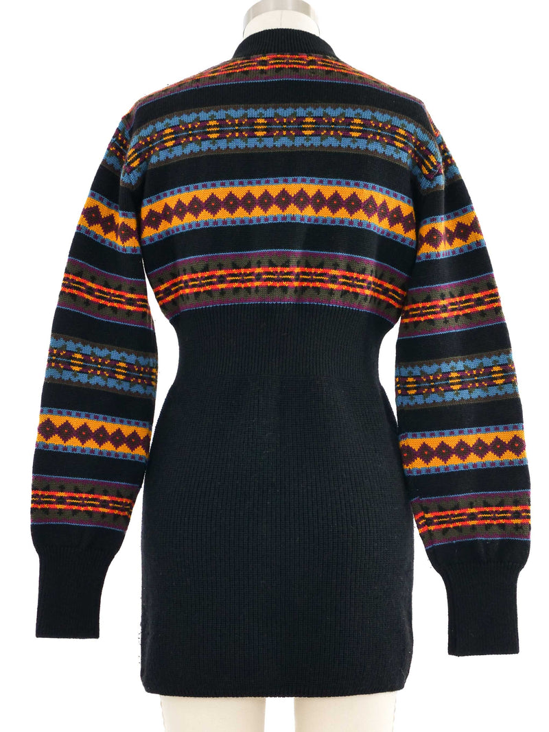 Junior Gaultier Striped Intarsia Knit Mini Dress Dress arcadeshops.com
