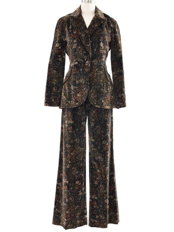 Patty Woodard Printed Velvet Pant Suit Suit arcadeshops.com
