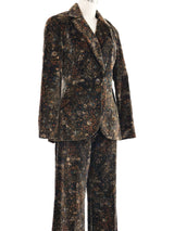 Patty Woodard Printed Velvet Pant Suit Suit arcadeshops.com