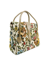 White Floral Tapestry Handbag