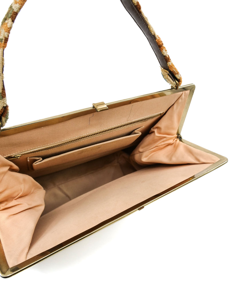 Beige Floral Tapestry Bag