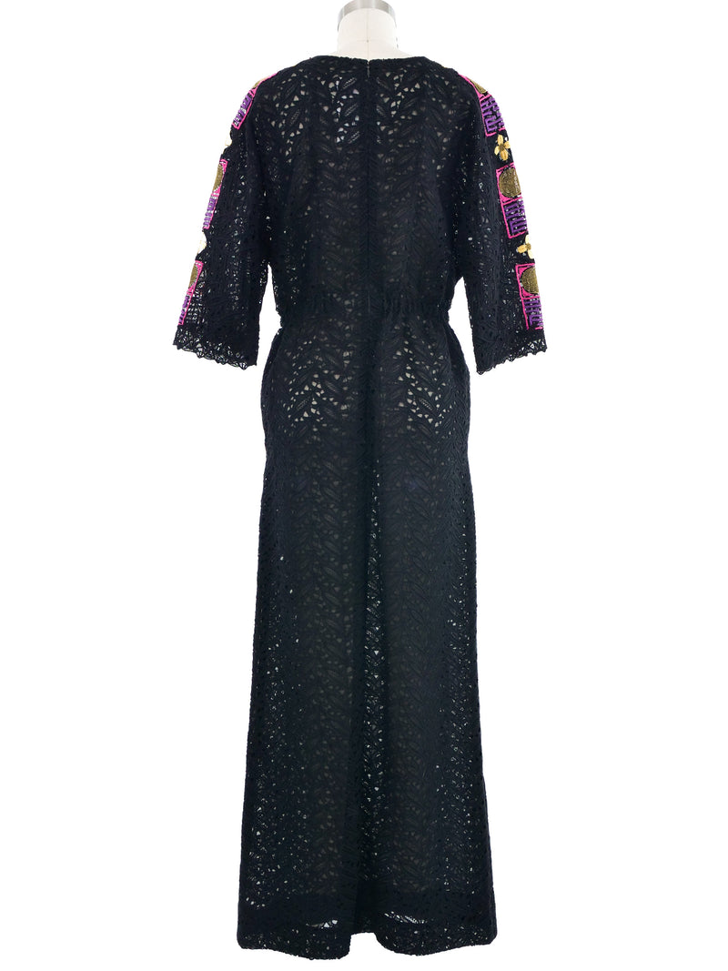 2014 Valentino Floral Eyelet Lace Maxi Dress Dress arcadeshops.com