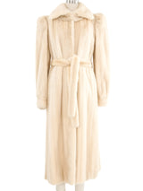 White Mink Belted Coat