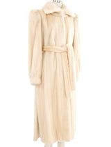 White Mink Belted Coat