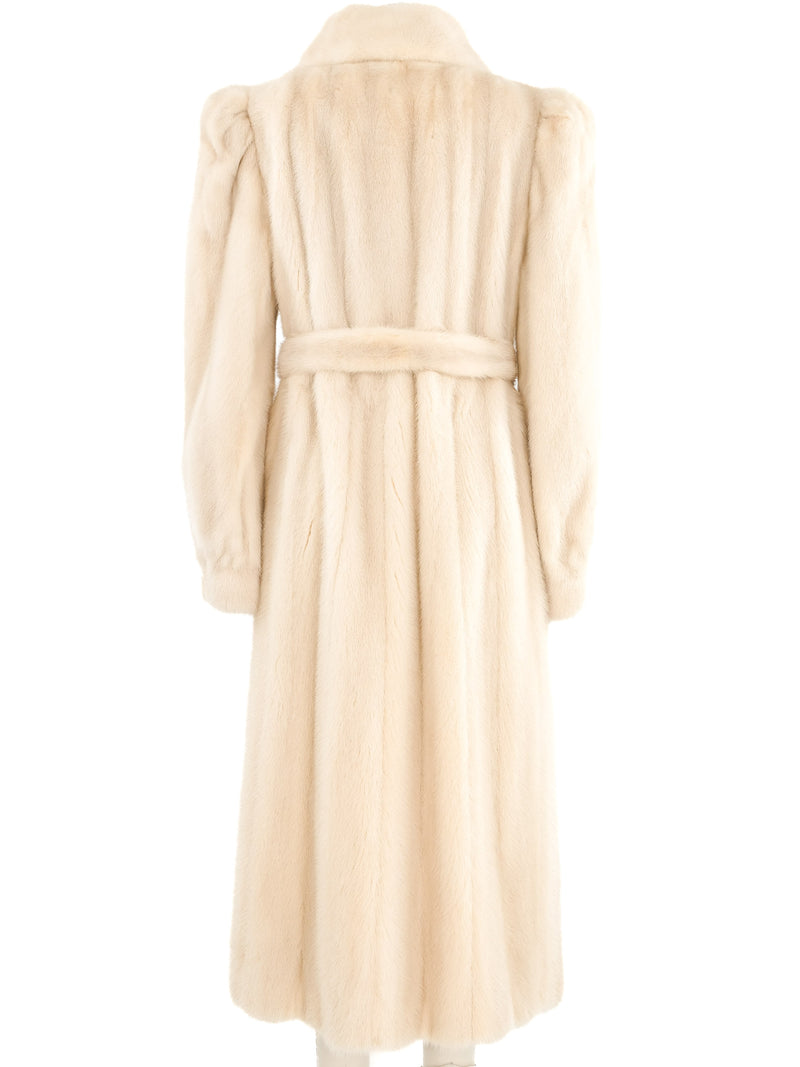 White Mink Belted Coat