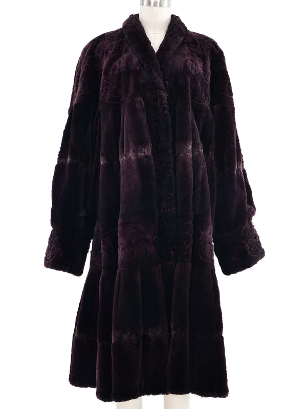 Giuliana Teso Sheared Beaver Fur Swing Coat