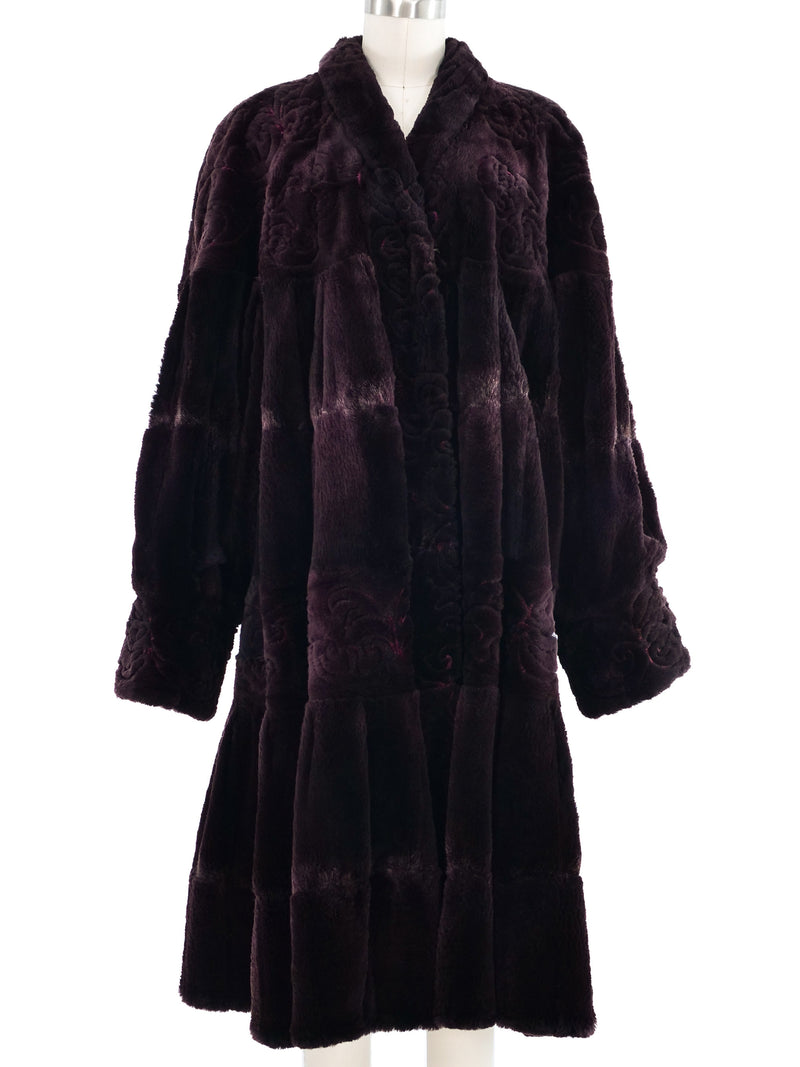 Giuliana Teso Sheared Beaver Fur Swing Coat