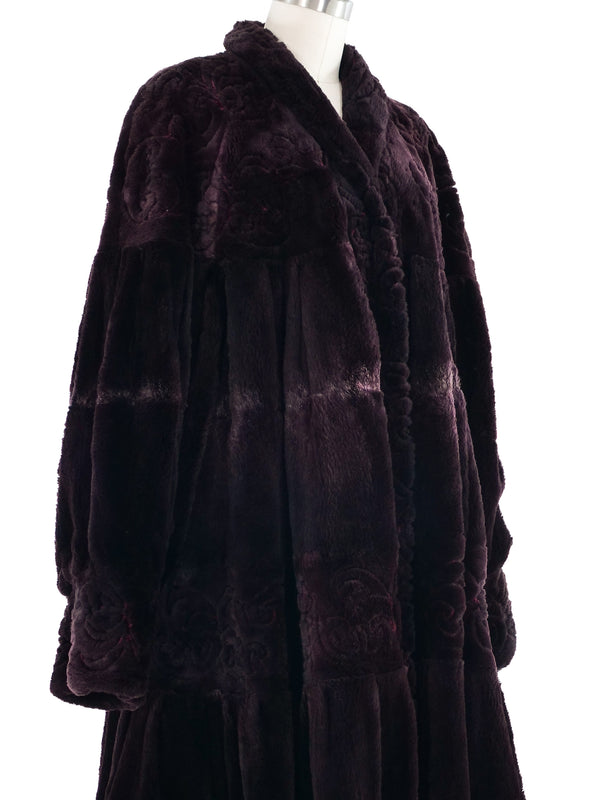 Giuliana Teso Sheared Beaver Fur Swing Coat
