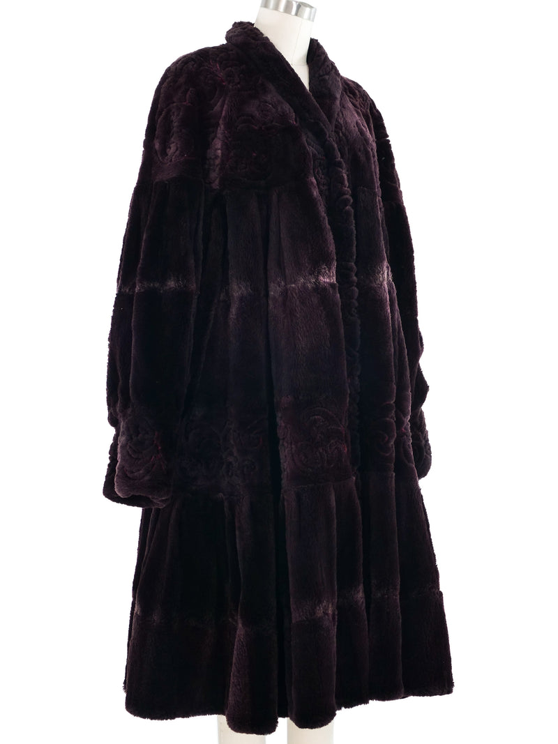 Giuliana Teso Sheared Beaver Fur Swing Coat