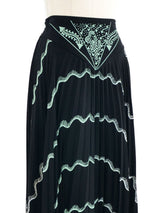 Zandra Rhodes Printed Black Crepe Skirt