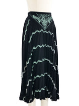 Zandra Rhodes Printed Black Crepe Skirt