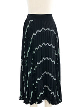Zandra Rhodes Printed Black Crepe Skirt