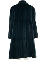 Deep Teal Sheared Beaver Fur Coat Outerwear arcadeshops.com