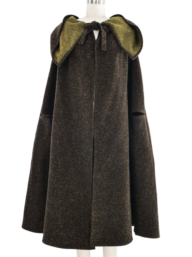 2001 Yeohlee Speckled Brown Felted Cape