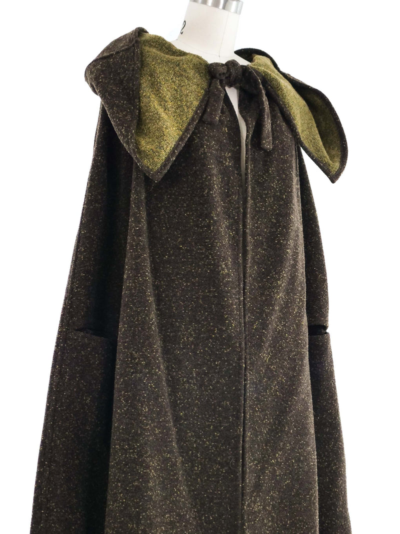 2001 Yeohlee Speckled Brown Felted Cape
