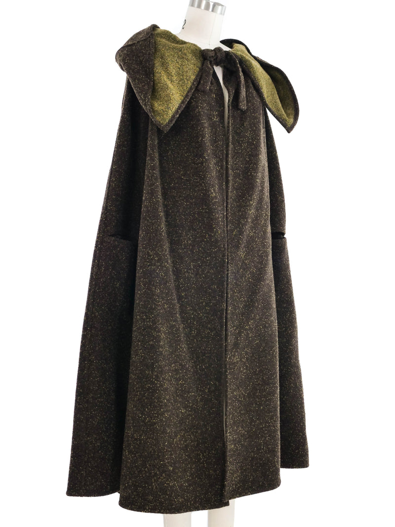2001 Yeohlee Speckled Brown Felted Cape
