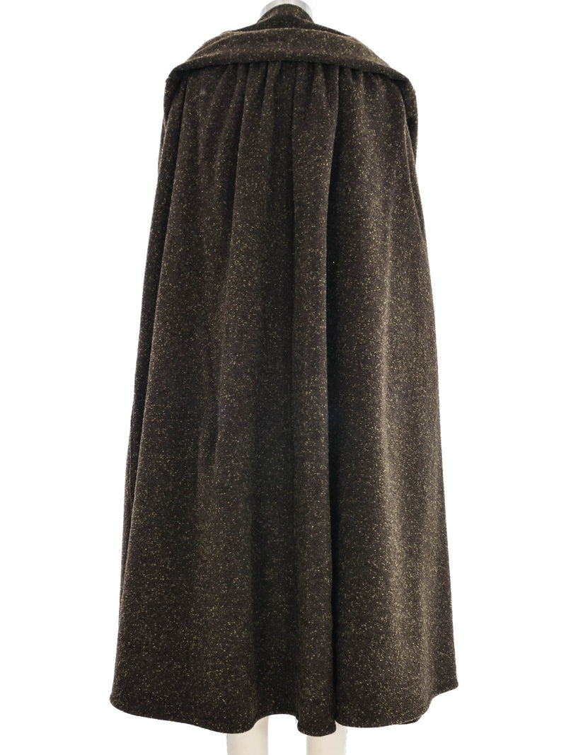 2001 Yeohlee Speckled Brown Felted Cape