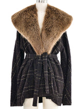 1997 Yeohlee Fur Collar Knit Jacket