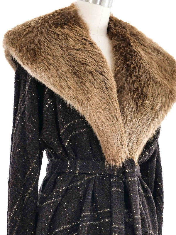 1997 Yeohlee Fur Collar Knit Jacket