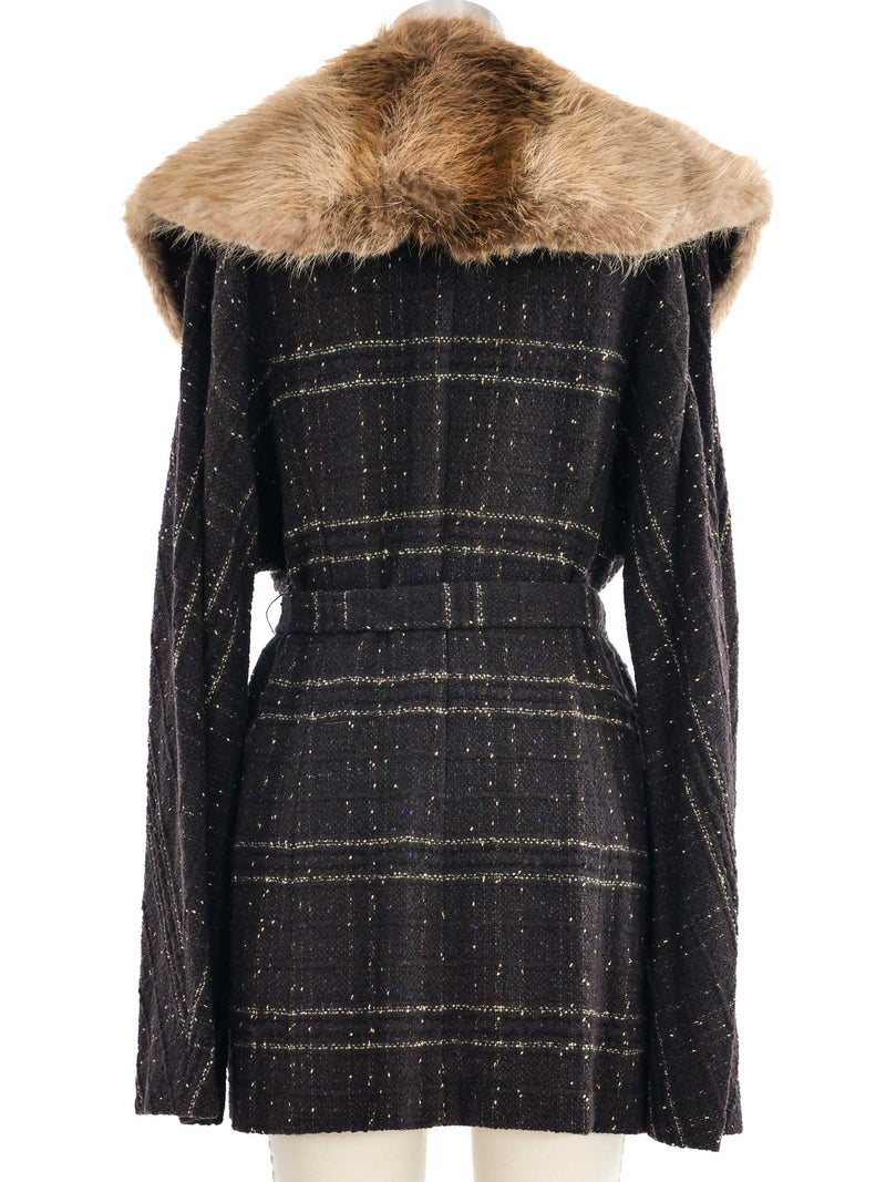 1997 Yeohlee Fur Collar Knit Jacket