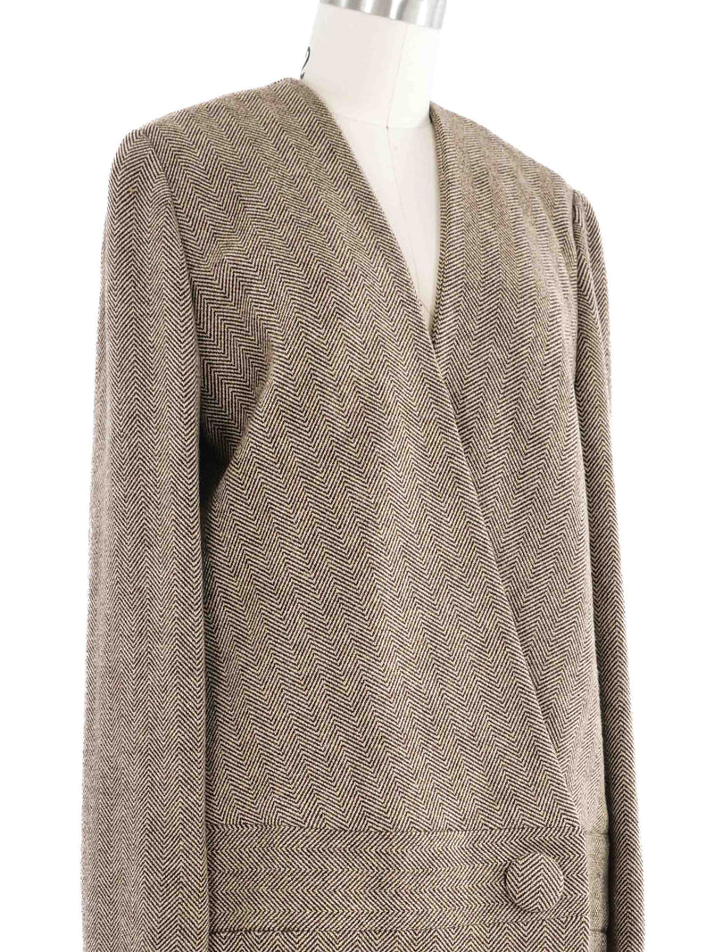 2002 Yeohlee Oversized Herringbone Coat Outerwear arcadeshops.com