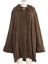1994 Yeohlee Brown Knit Oversized Cardigan Coat