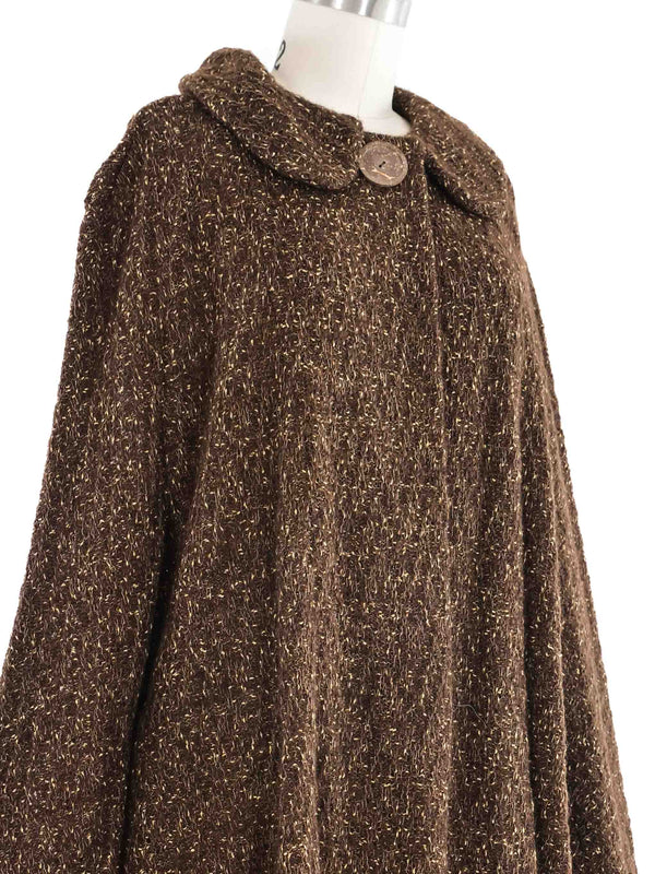 1994 Yeohlee Brown Knit Oversized Cardigan Coat