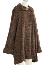 1994 Yeohlee Brown Knit Oversized Cardigan Coat