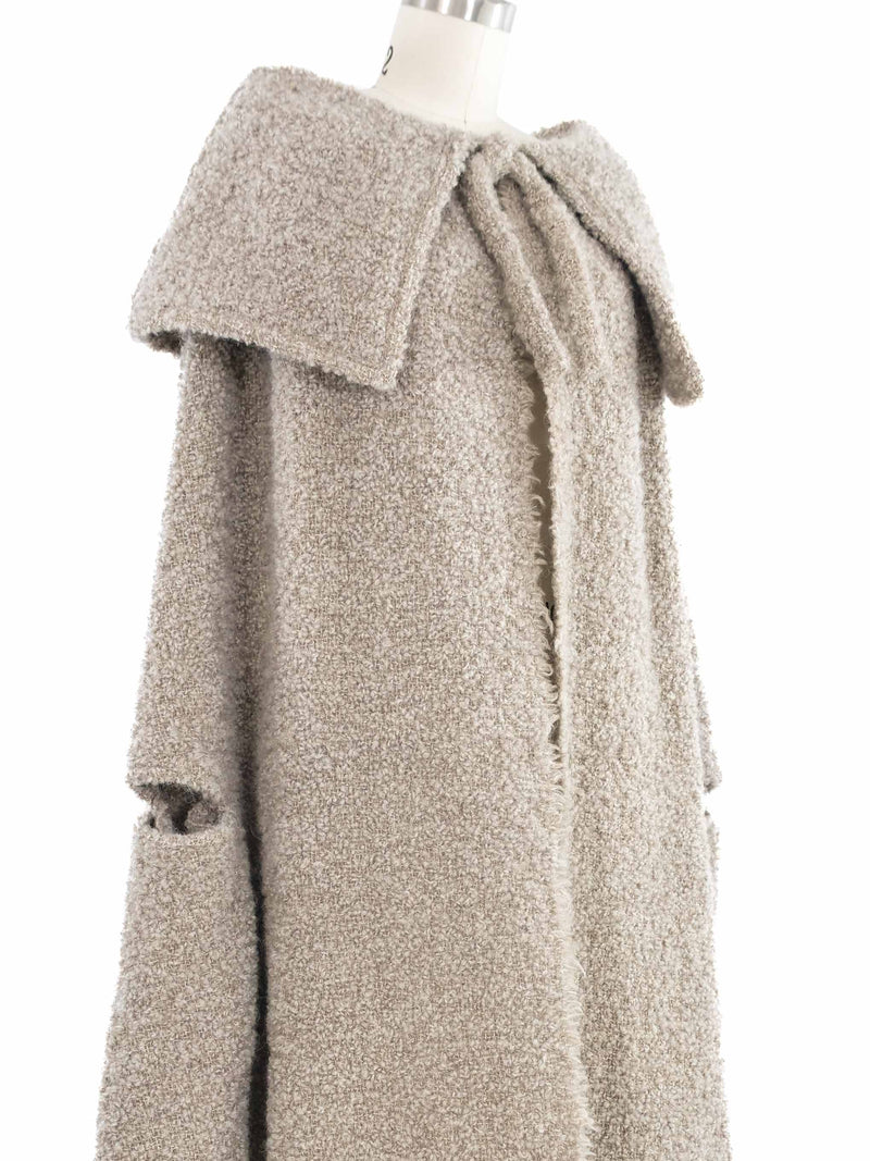 2001 Yeohlee Gray Oversized Boucle Cape Outerwear arcadeshops.com
