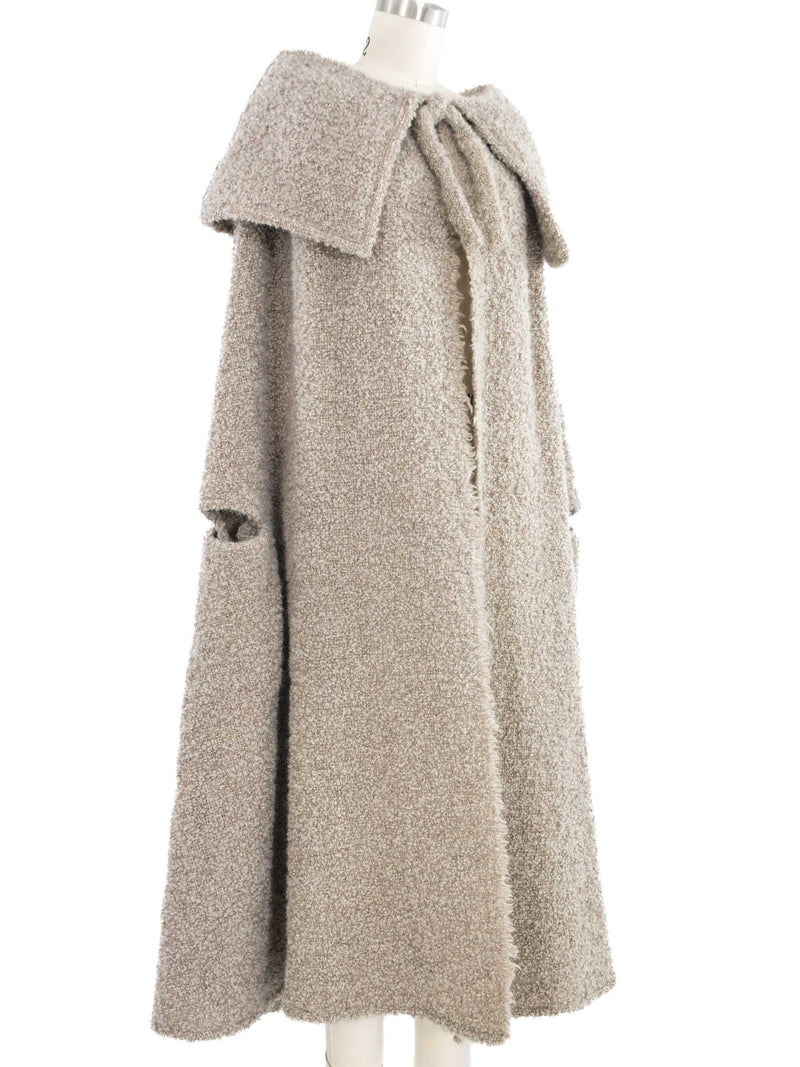 2001 Yeohlee Gray Oversized Boucle Cape Outerwear arcadeshops.com