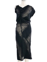 2009 Yeohlee Black Felted Silk Structural Midi Dress Dress arcadeshops.com