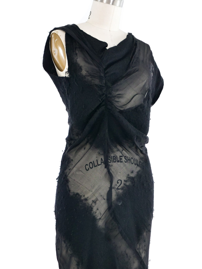 2009 Yeohlee Black Felted Silk Structural Midi Dress Dress arcadeshops.com