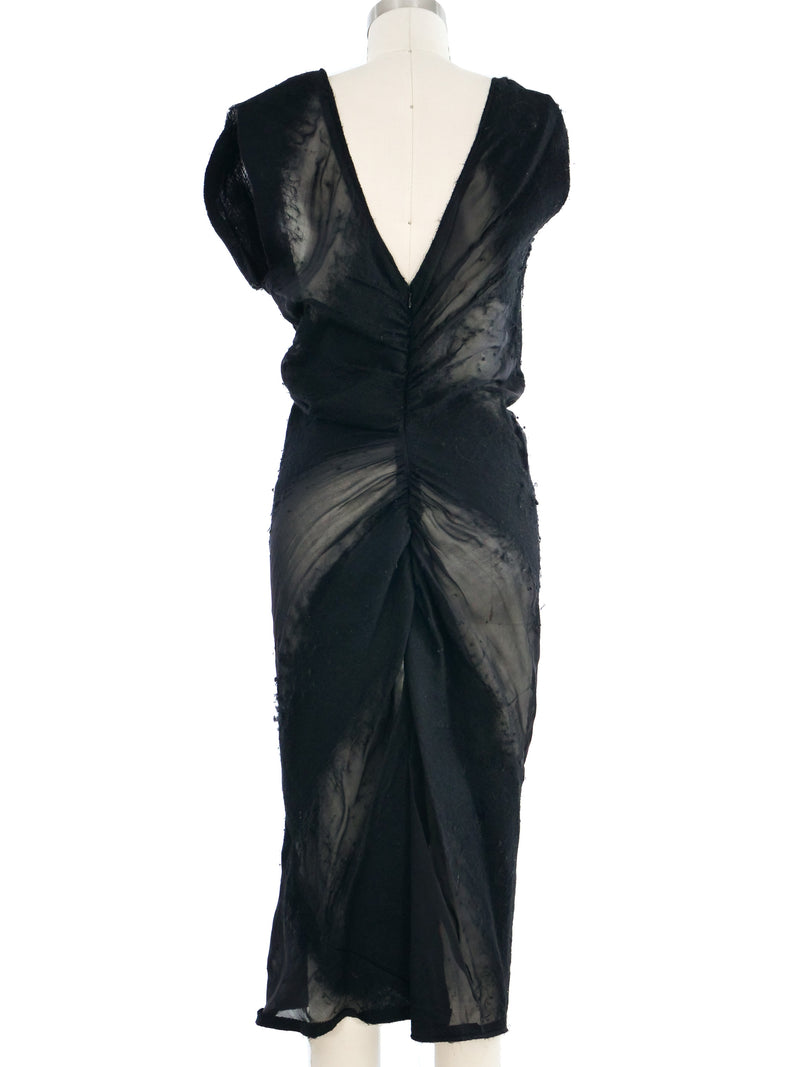2009 Yeohlee Black Felted Silk Structural Midi Dress Dress arcadeshops.com