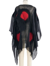 2009 Yeohlee Graphic Wool And Chiffon Poncho Outerwear arcadeshops.com