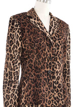 1990s Dolce & Gabbana Leopard Chiffon Skirt Suit
