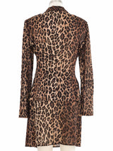 1990s Dolce & Gabbana Leopard Chiffon Skirt Suit
