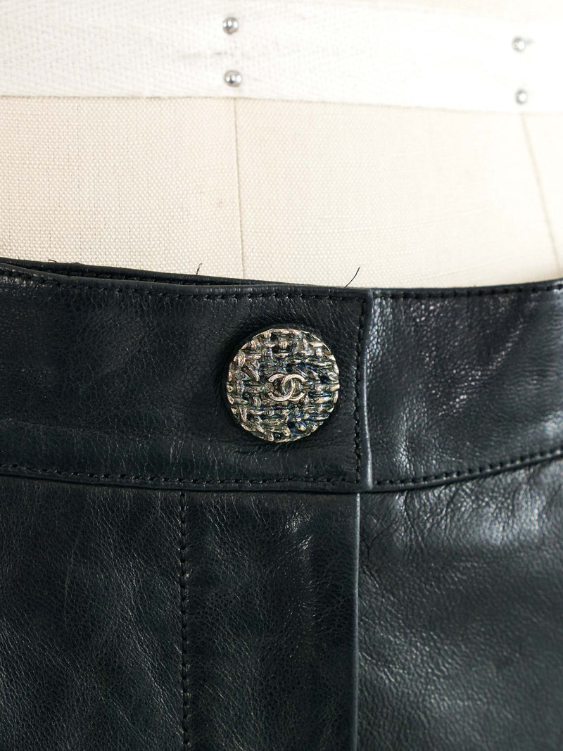 Chanel Tweed and Leather Trousers
