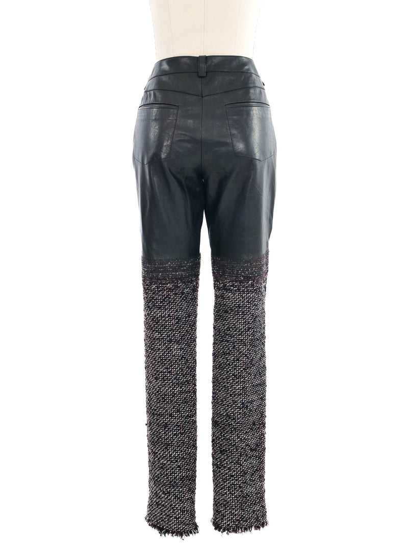 Chanel Tweed and Leather Trousers