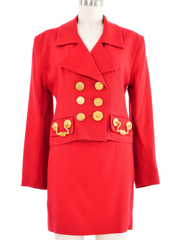 Todd Oldham Door Knocker Skirt Suit
