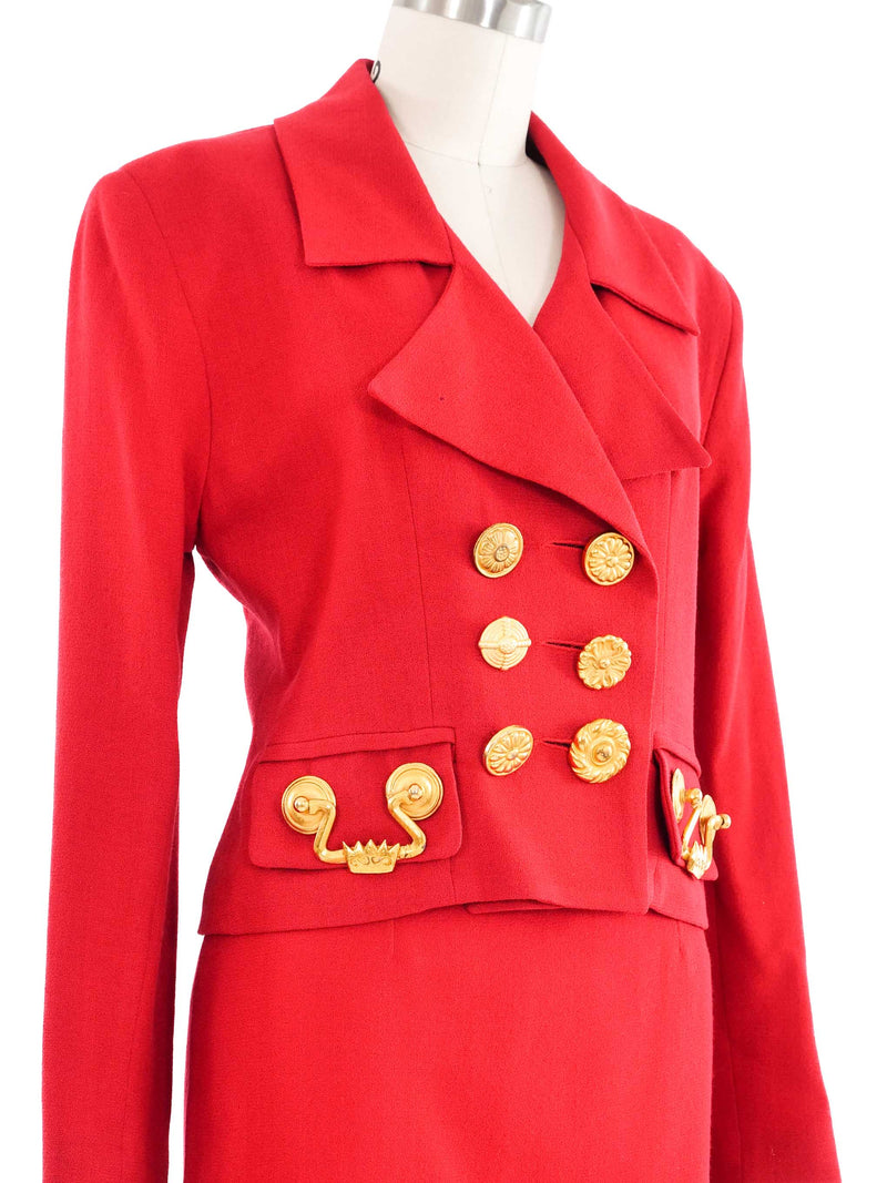 Todd Oldham Door Knocker Skirt Suit