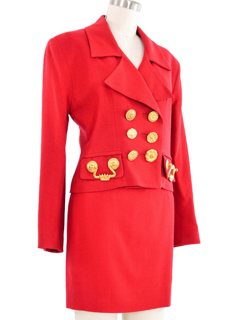 Todd Oldham Door Knocker Skirt Suit
