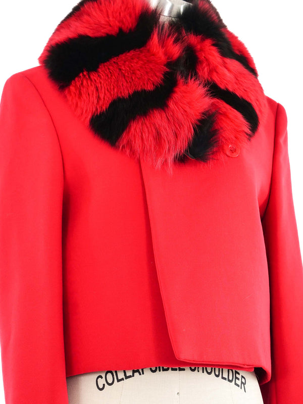 Versus Gianni Versace Two Tone Fur Trim Jacket