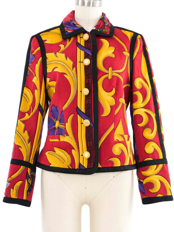 Versus Gianni Versace Red Baroque Print Jacket
